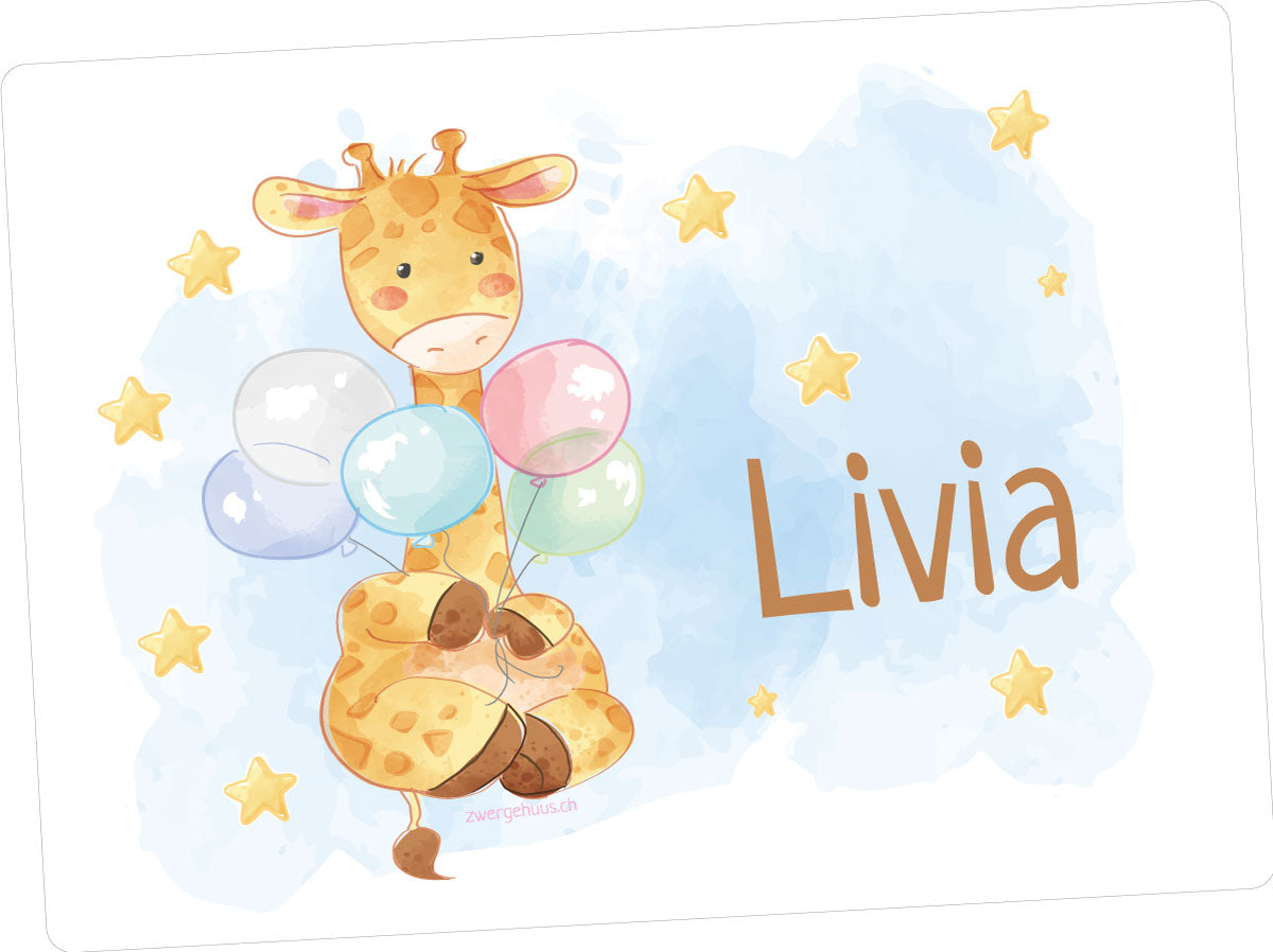 Tischset Gummi Babygiraffe
