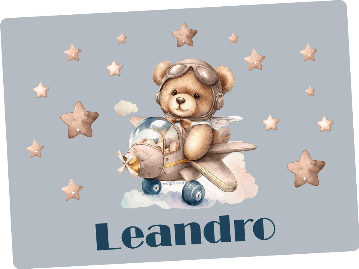 Tableau de table ours textile
