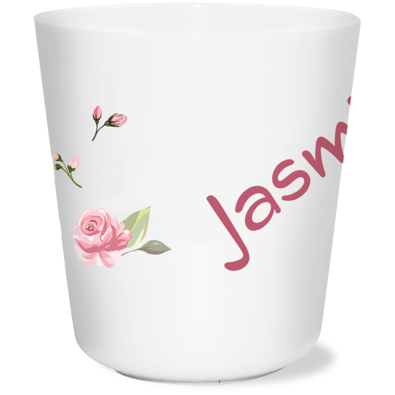 Trinkbecher für Kinder mit Blumenmotiv und Name personalisiert