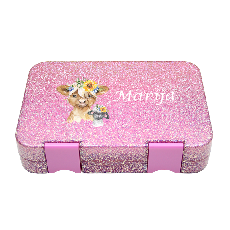 Boîte Bento Moyenne - Rose Pailleté