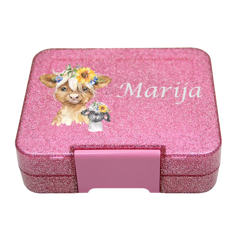 Boîte Bento Moyenne - Rose Pailleté