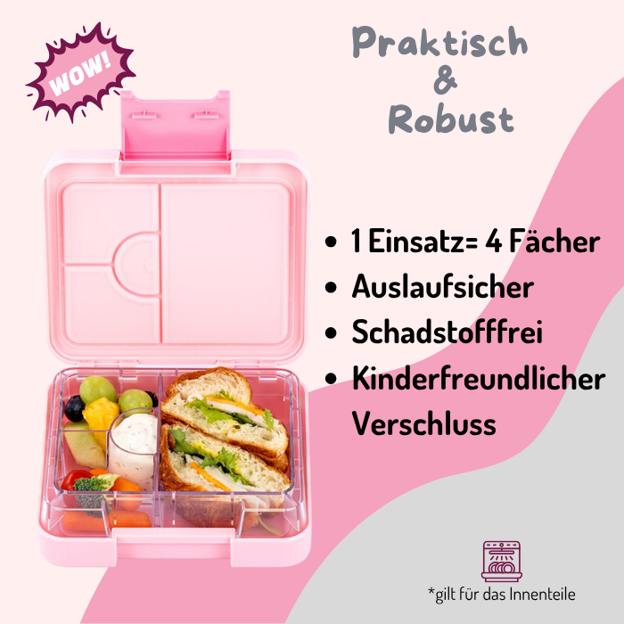 Boîte Bento Moyenne - Rose Pailleté