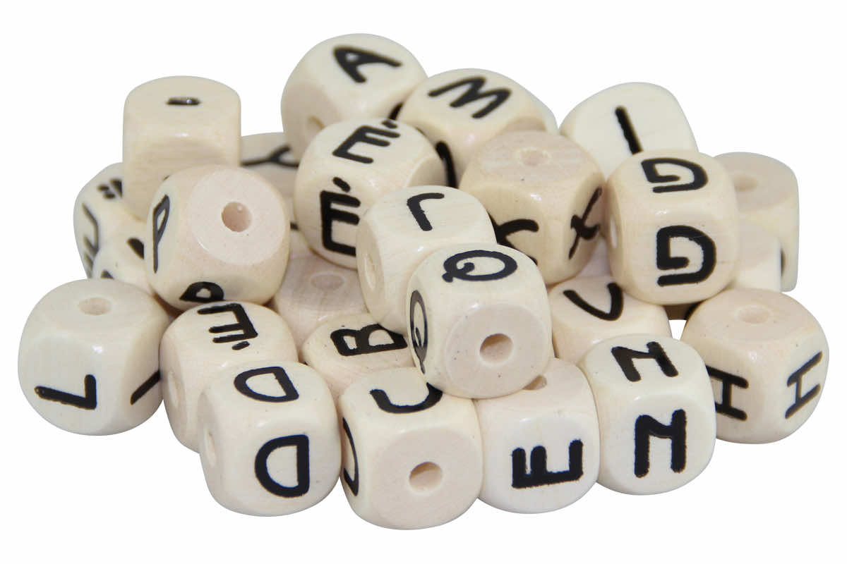 %Buchstaben Holz geprägt HELL 10mm (gebleicht)
