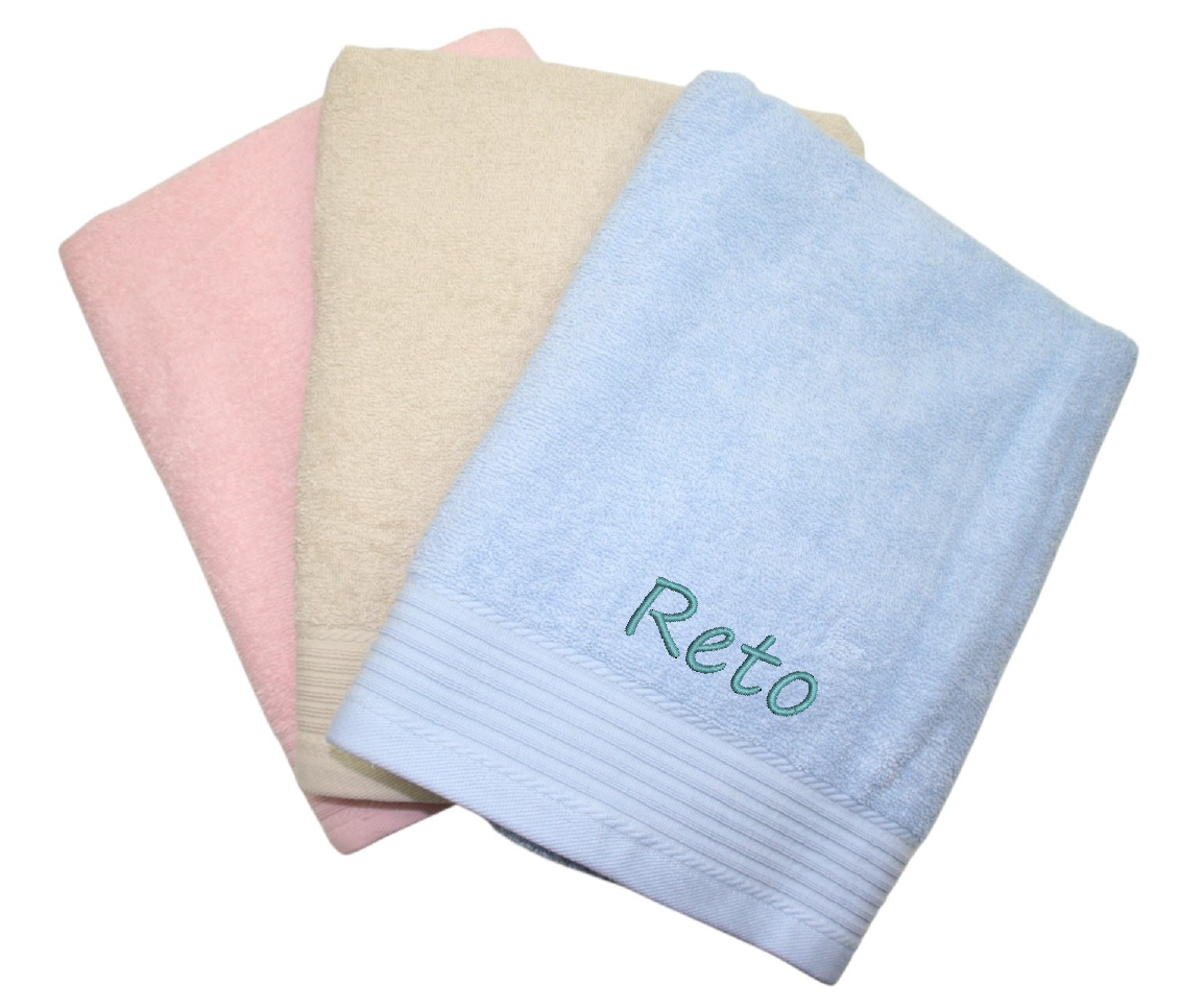 Towel embroidered with name