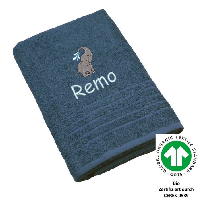Serviette de douche Organic Feeling avec motif et nom