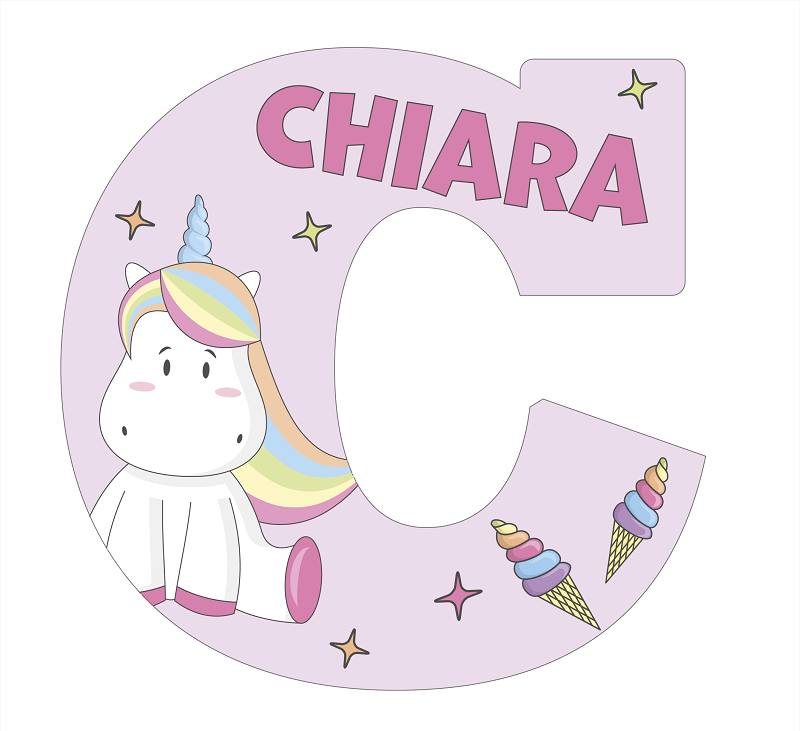 Lettres de licorne rose