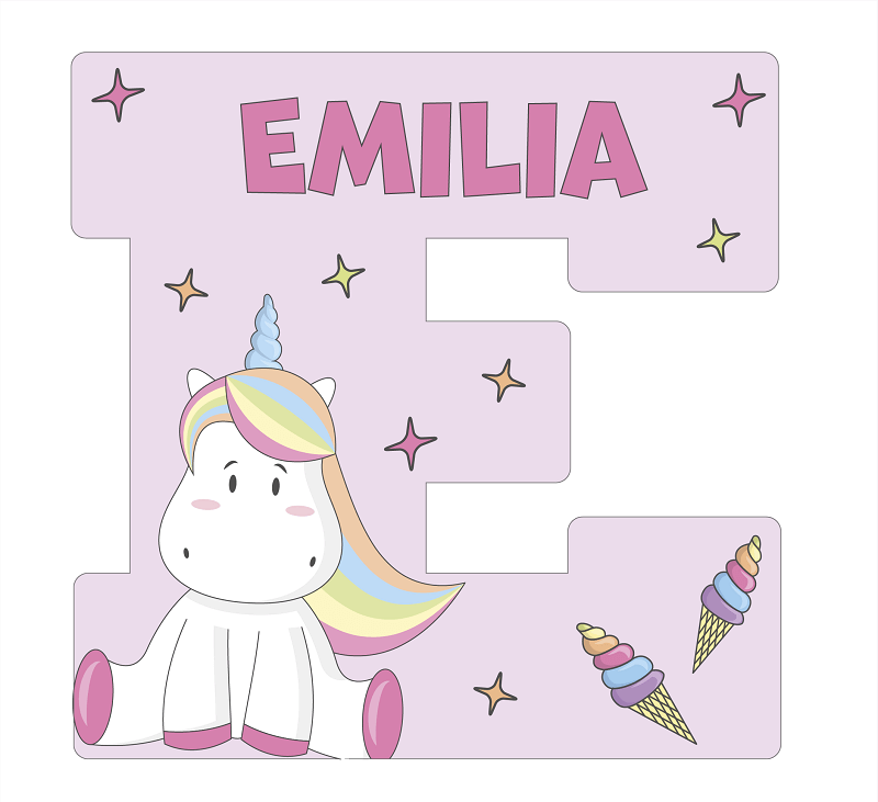 Lettres de licorne rose