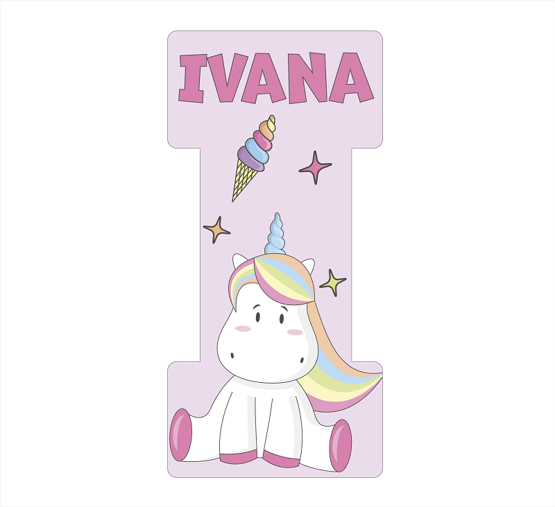 Lettres de licorne rose