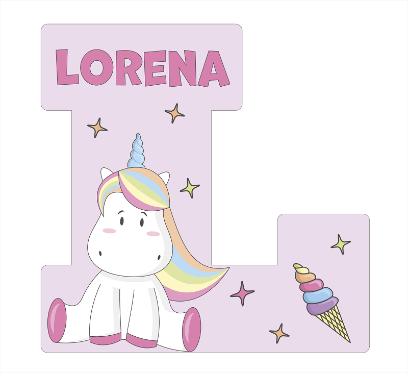 Lettres de licorne rose
