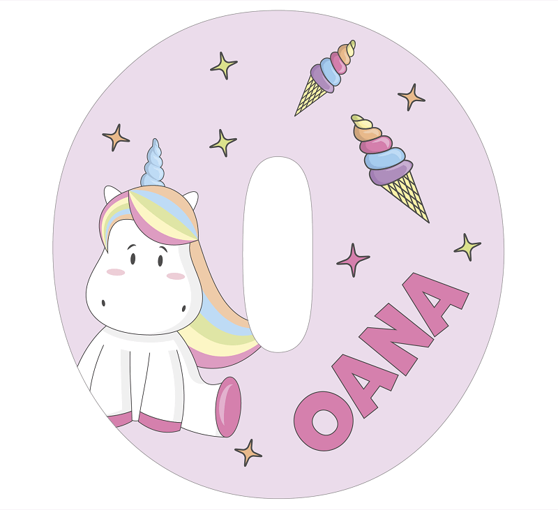 Lettres de licorne rose