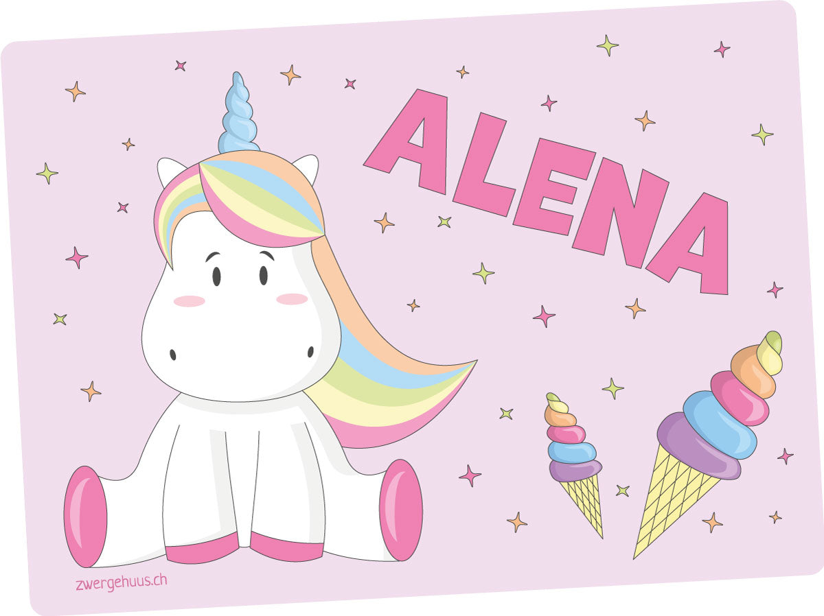 Tablet Set Textile Unicorn Pink