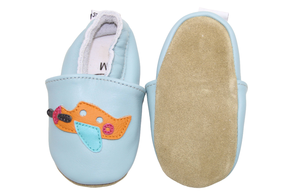Lederfinkli 0-6 mt. Girafe beige