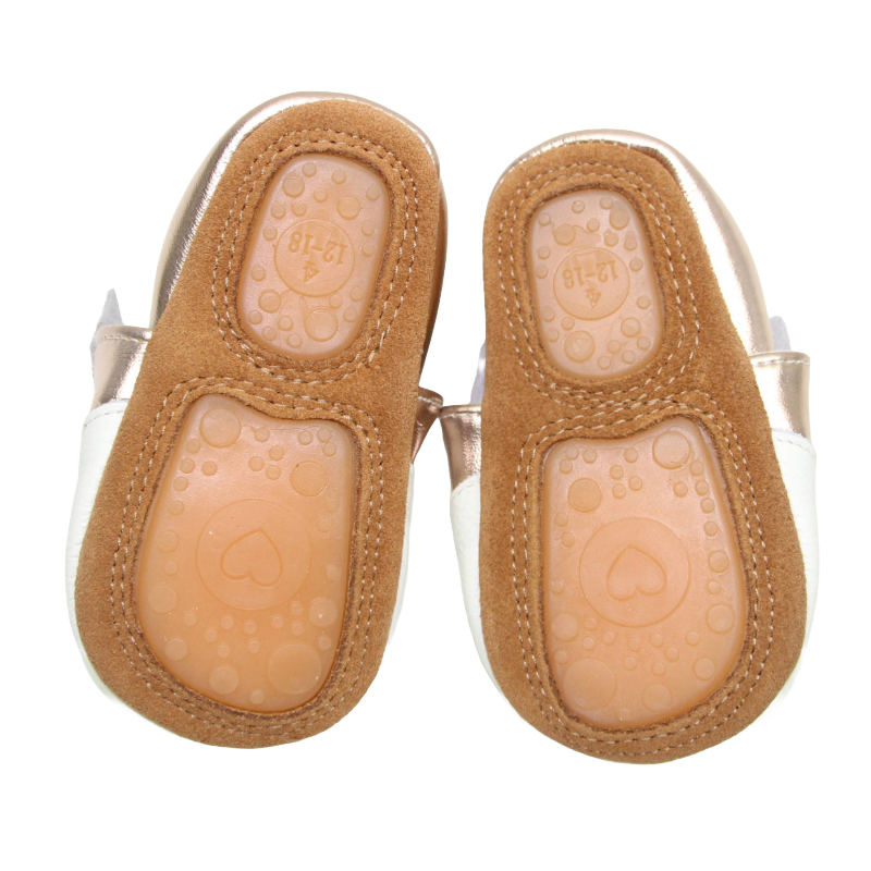 Infecles en cuir 12-18 Mt. Deer Rose Gold