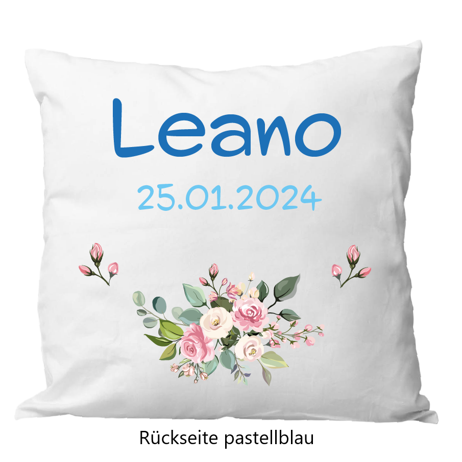 Oreiller de naissance 40x40cm floral
