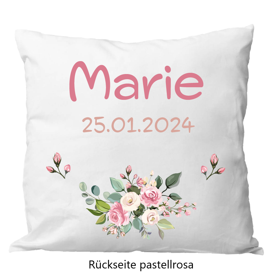 Oreiller de naissance 40x40cm floral