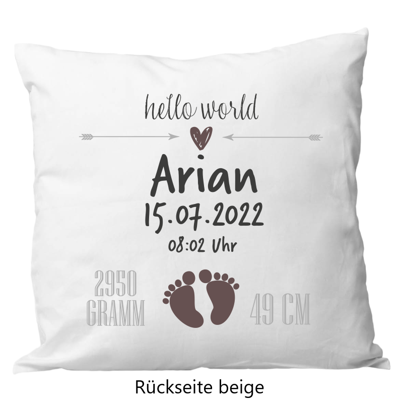 Oreiller de naissance 40x40 cm pieds