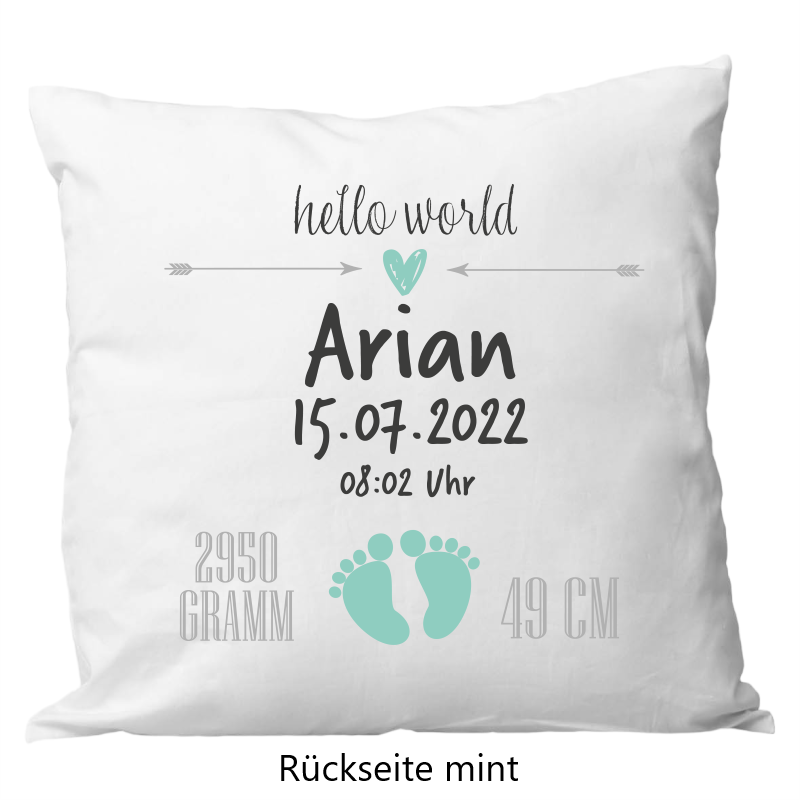 Oreiller de naissance 40x40 cm pieds