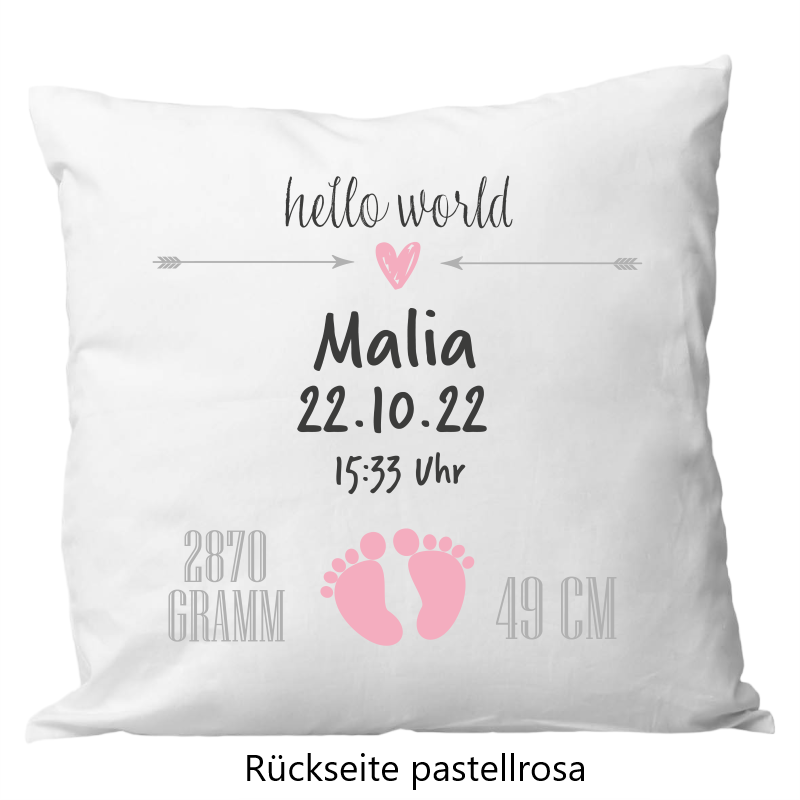 Oreiller de naissance 40x40 cm pieds