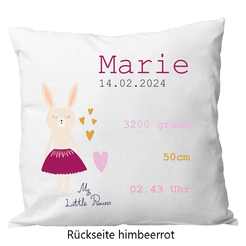 Oreiller de naissance 40x40cm Ballerina Hare