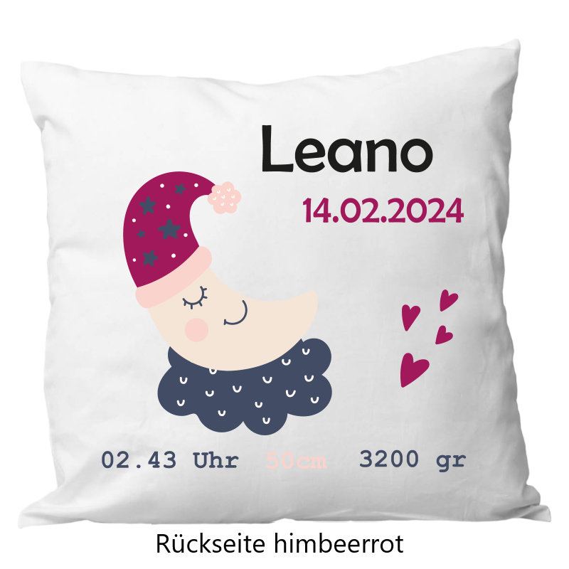 Oreiller de naissance 40x40cm lune