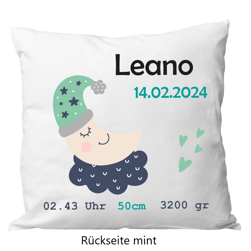 Oreiller de naissance 40x40cm lune