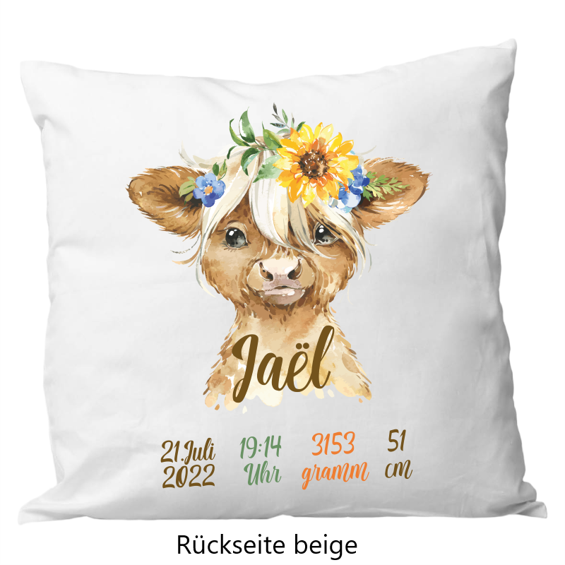 Oreiller de naissance 40x40cm Animaux Highloan