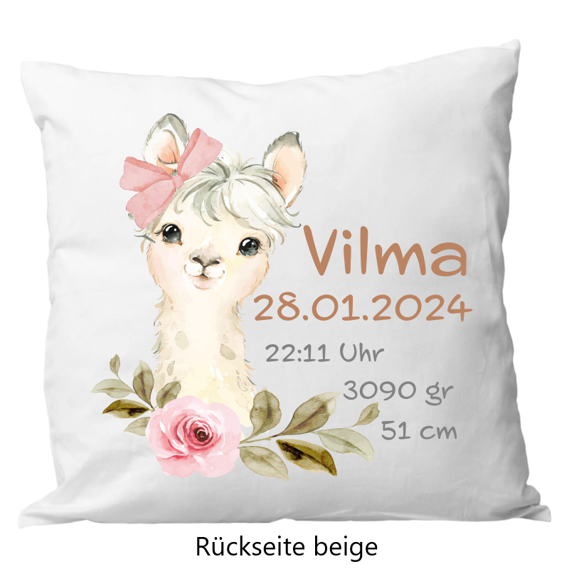 Oreiller de naissance 40x40cm lama blume