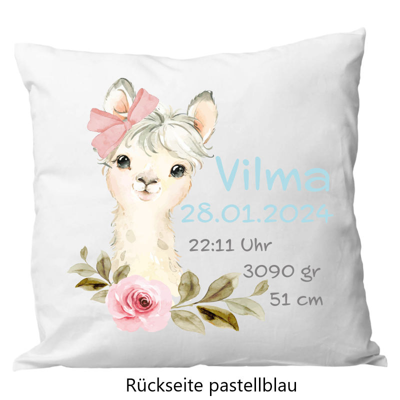 Oreiller de naissance 40x40cm lama blume