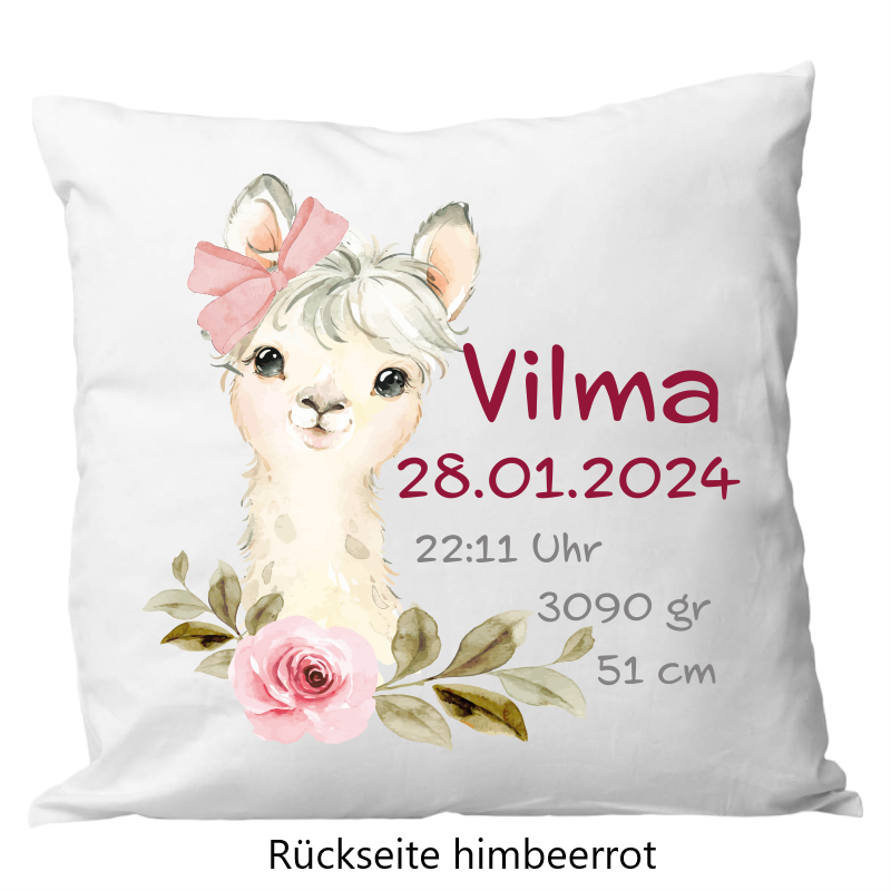 Oreiller de naissance 40x40cm lama blume
