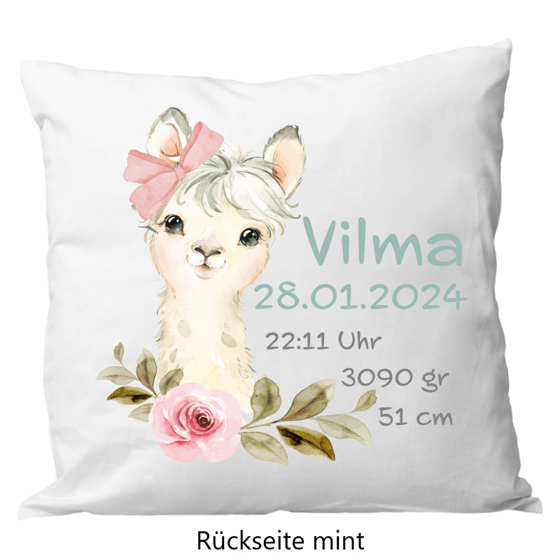 Oreiller de naissance 40x40cm lama blume