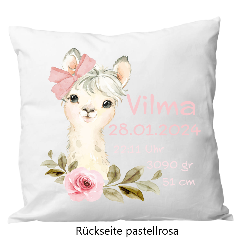 Oreiller de naissance 40x40cm lama blume