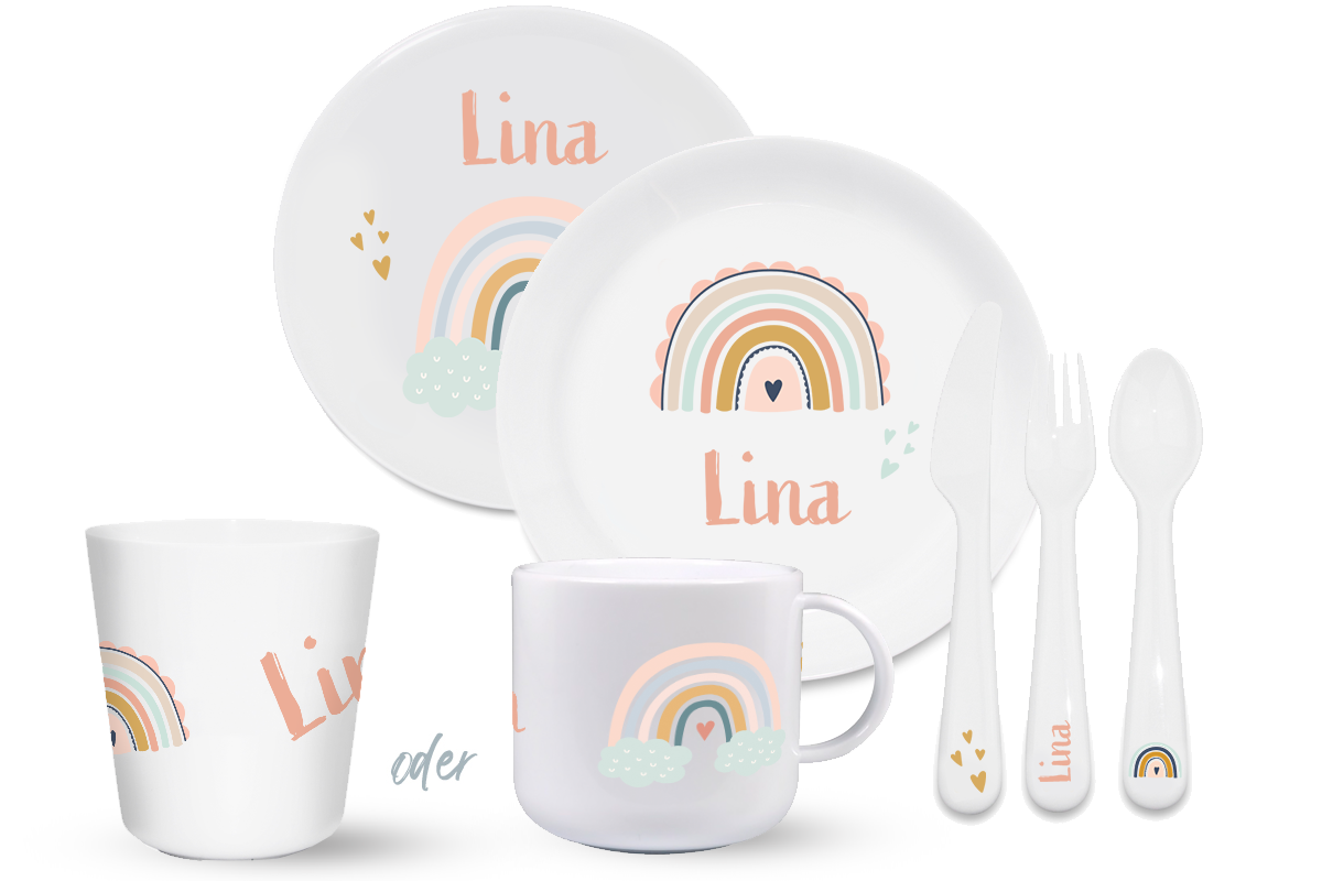 Rainbow tableware set