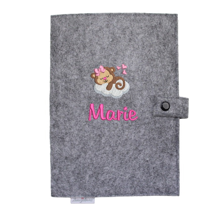 Health booklet cover with motif and name