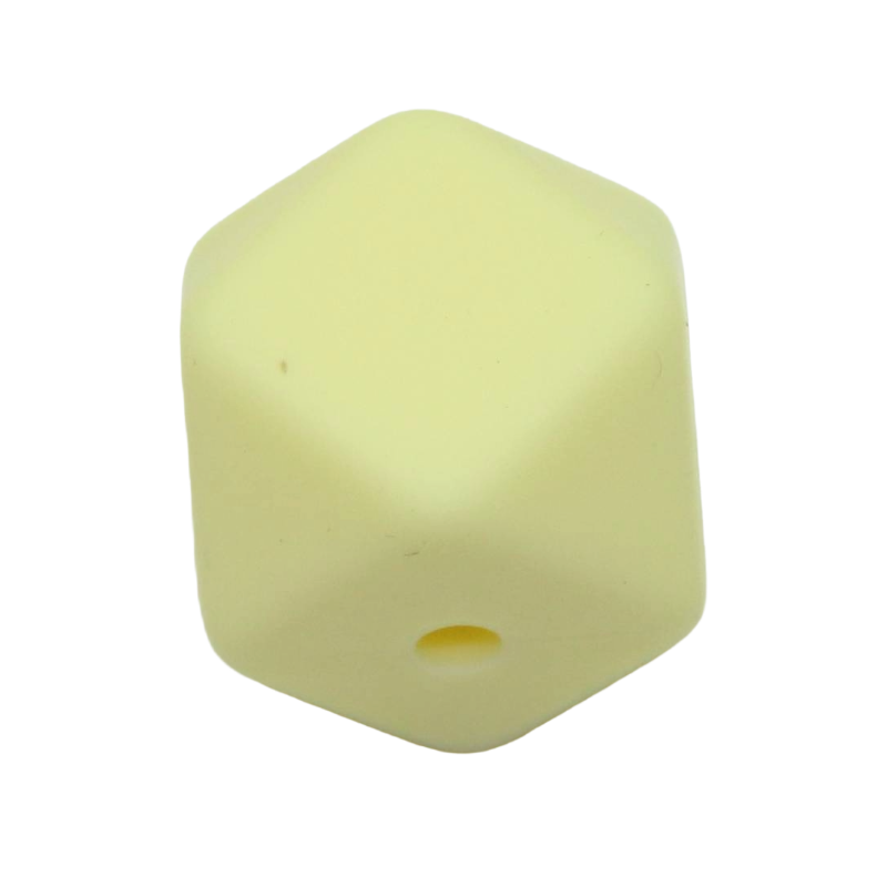 Bastelperle aus SIlikon in Hexagonform in pastellgelb