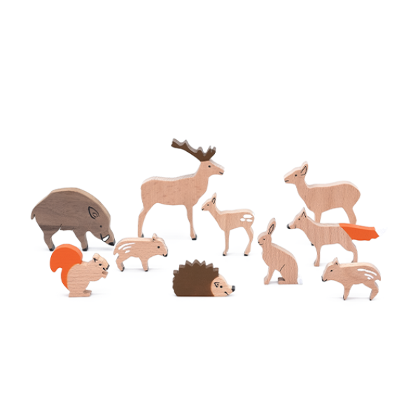 Wooden figure set forest animals