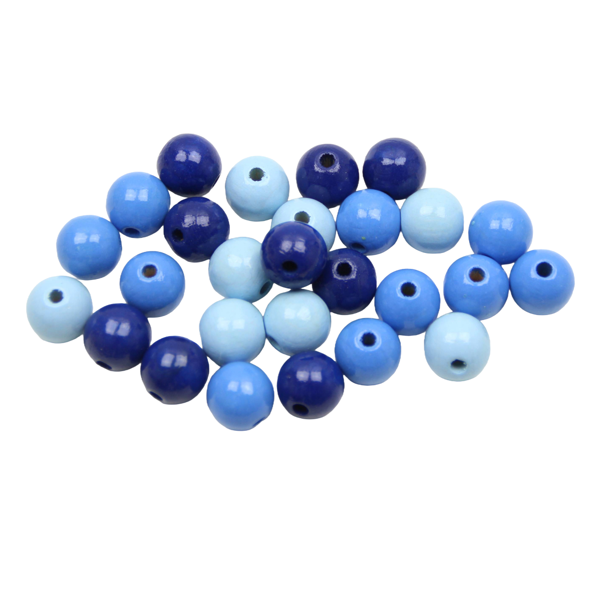 Bastelperlen im Set aus Holz in der Farbe blaumix
