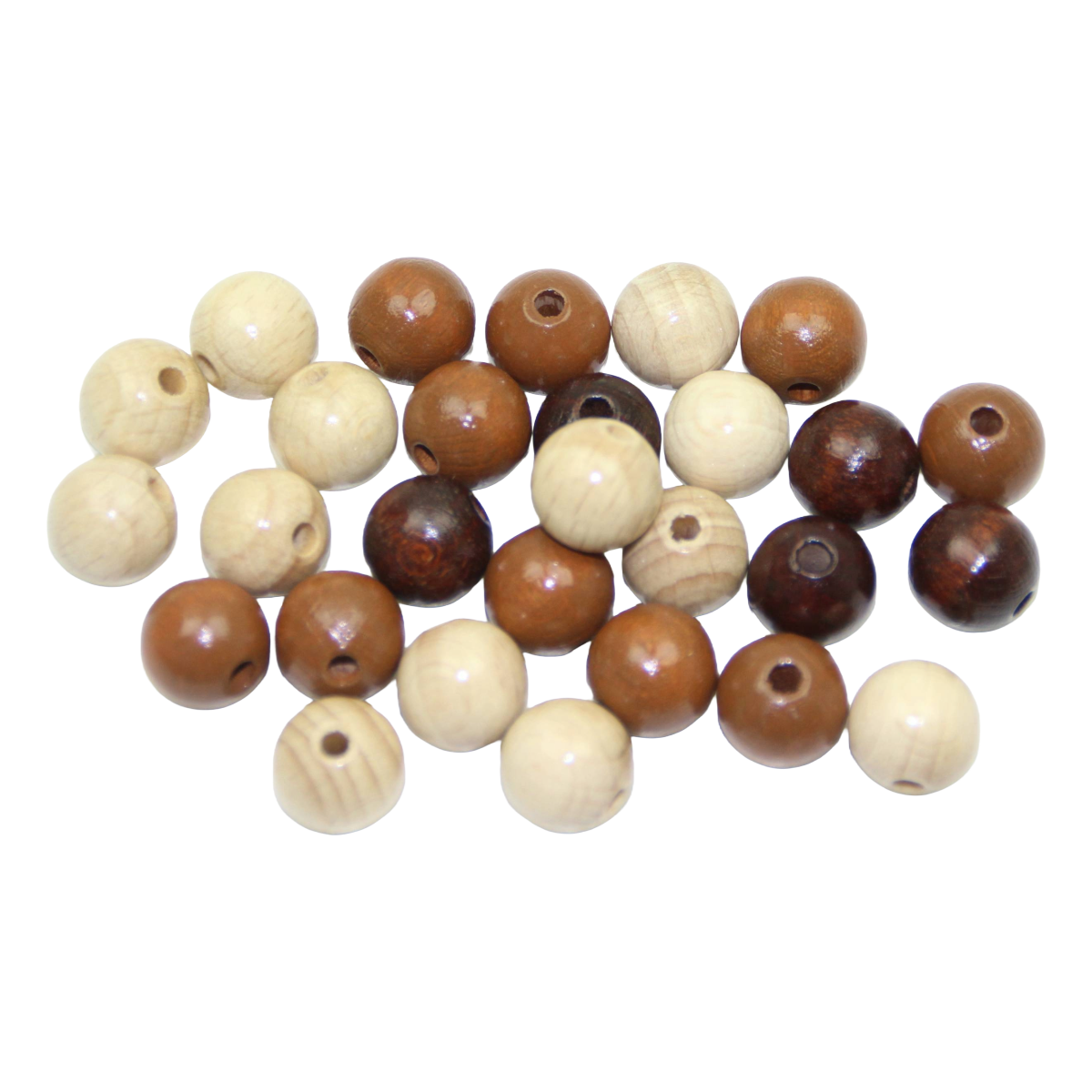 Bastelperlen im Set aus Holz in der Farbe Holzmix