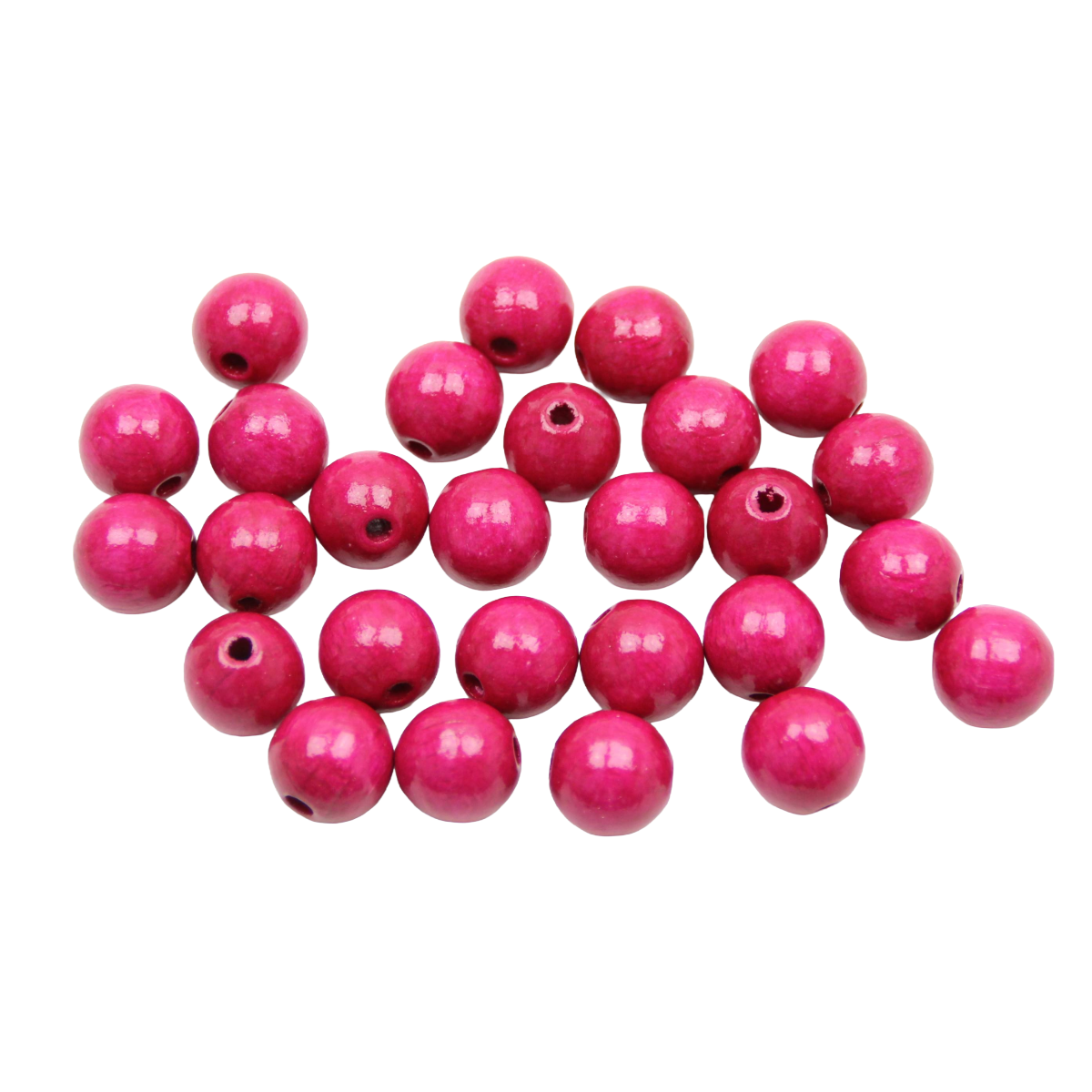 Bastelperlen im Set aus Holz in der Farbe geranienpink