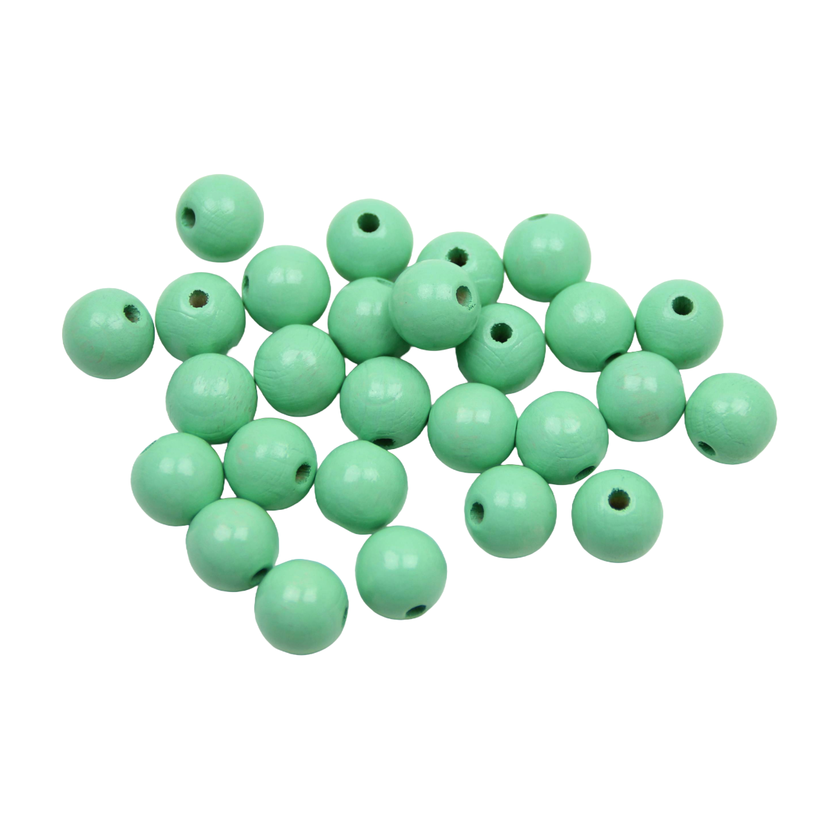 Bastelperlen im Set aus Holz in der Farbe mint