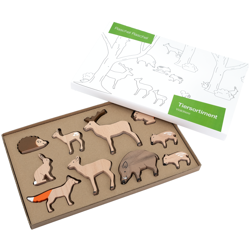 Wooden figure set forest animals