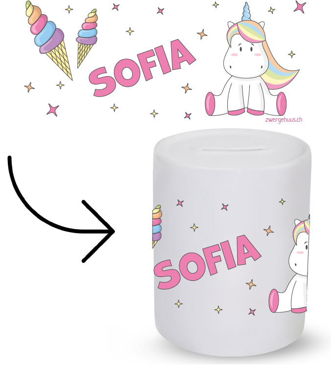 Cash box unicorn pink