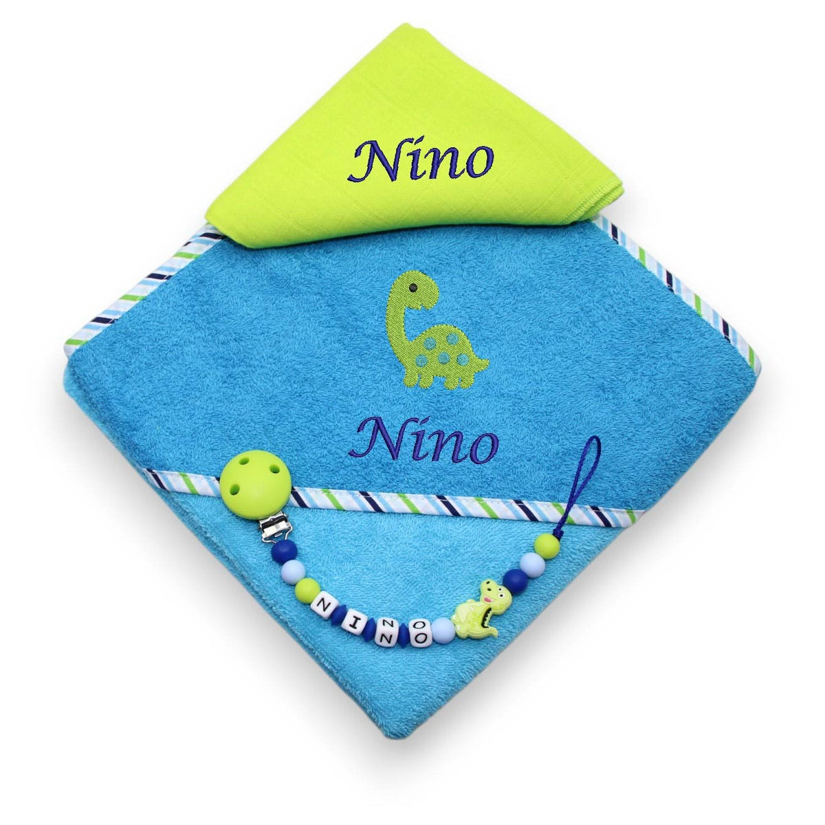 Hooded towel set SILIKON Dino