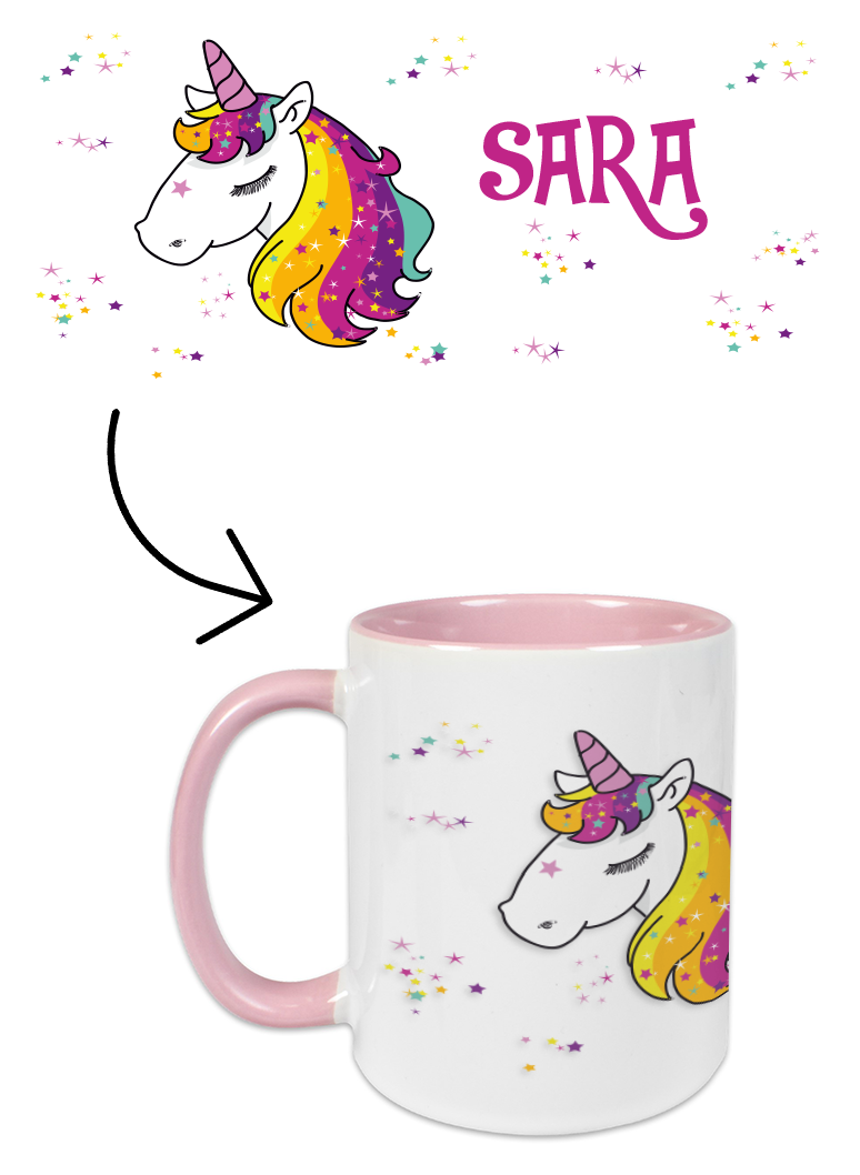 Tasse Einhornkopf Sternchen