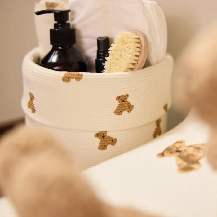 Knitted basket beige