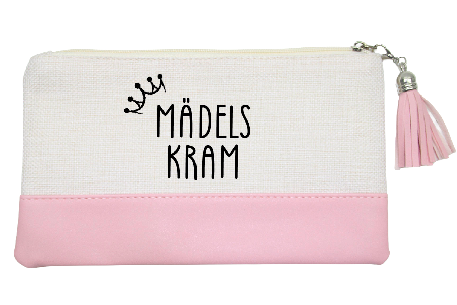 Bedruckte Kosmetiktasche für Frauen mit Mädelskram in rosa