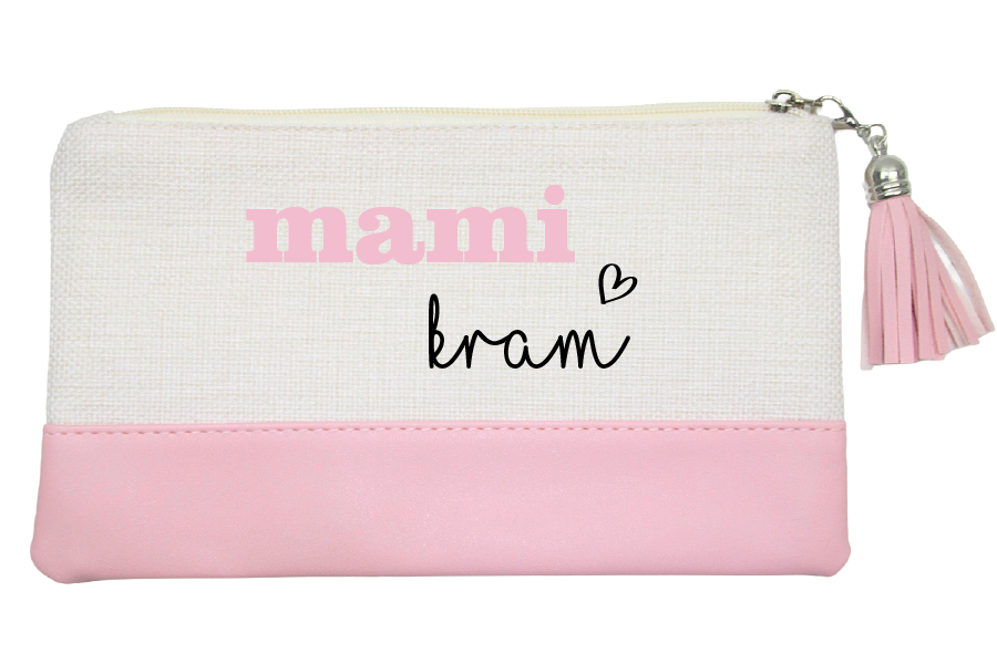 Bedruckte Kosmetiktasche für Frauen mit Mami kram in rosa