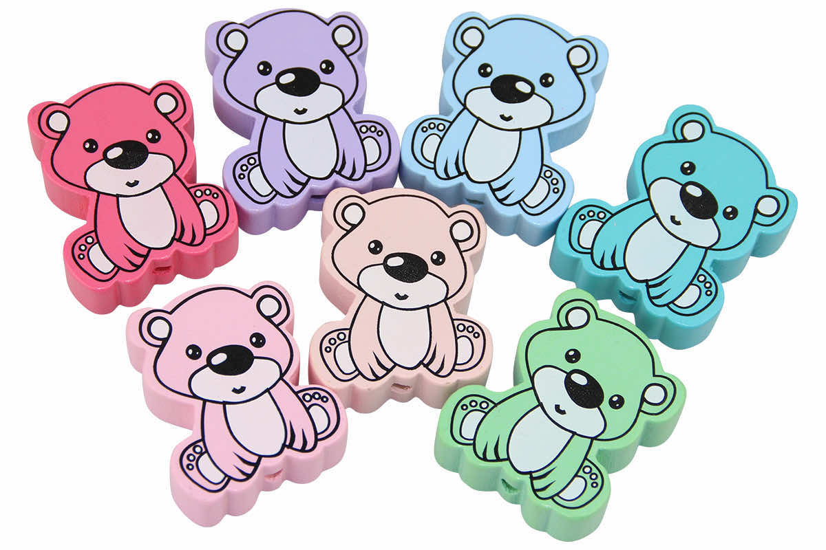 Teddy bear motif beads