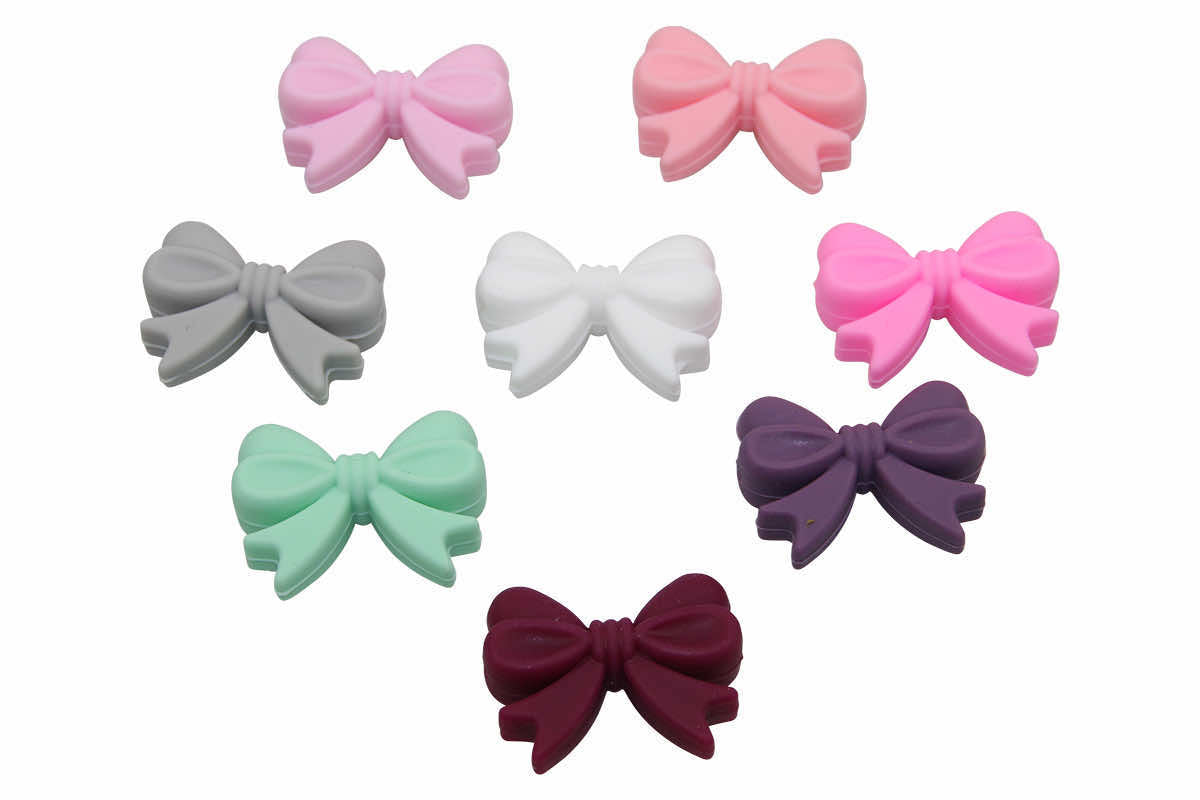 Horizontal silicone bow motif