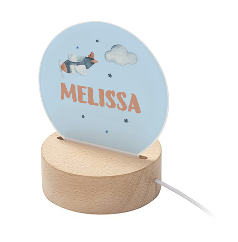 Night light round airplane