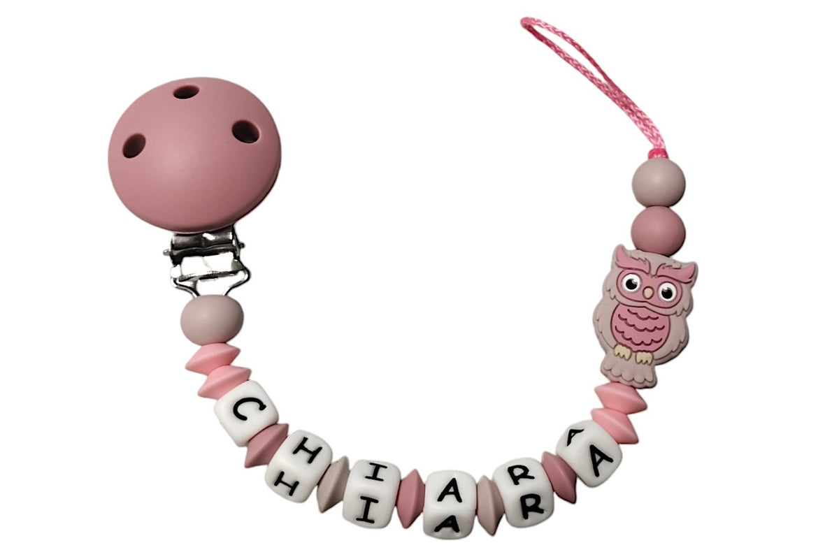 Nuggikette Silicone avec nom Uhu Blush: Rosebraun
